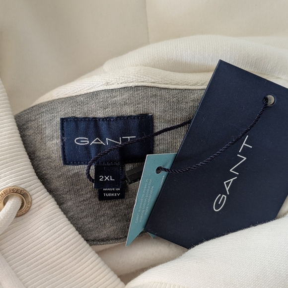 Gant Men's new pullover hoodie, size XXL (xl), color white - Picture 8 of 10